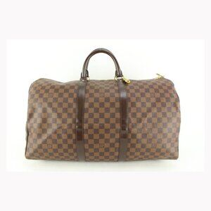 Louis Vuitton Damier Ebene Keepall 50 Duffle Bag Upcycle Ready 54lz429s